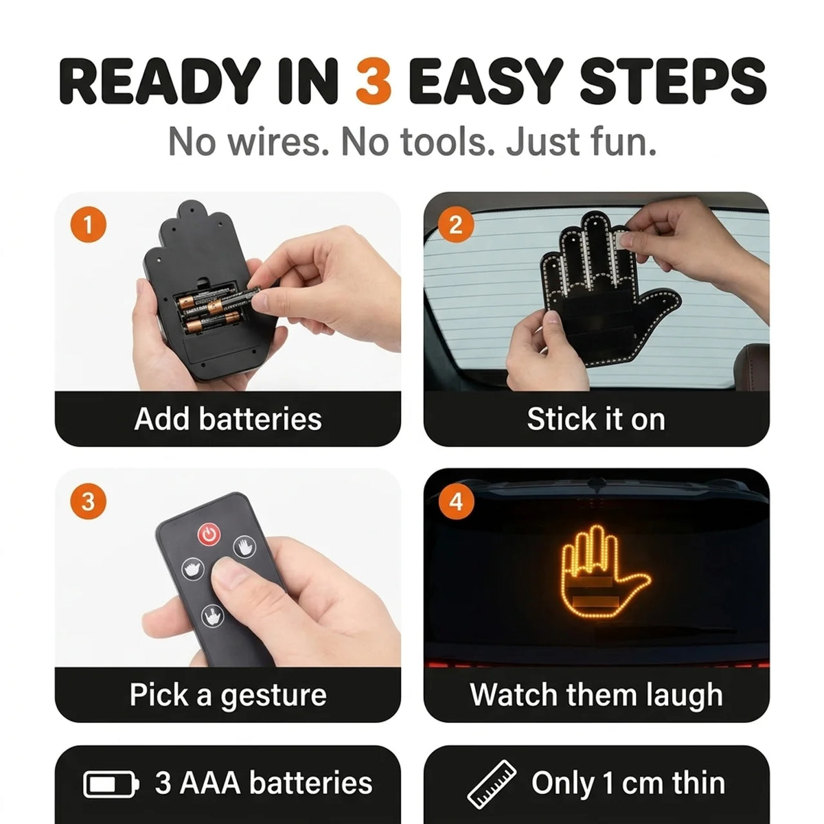 Gestly Hand™ – LED Car Gesture Light